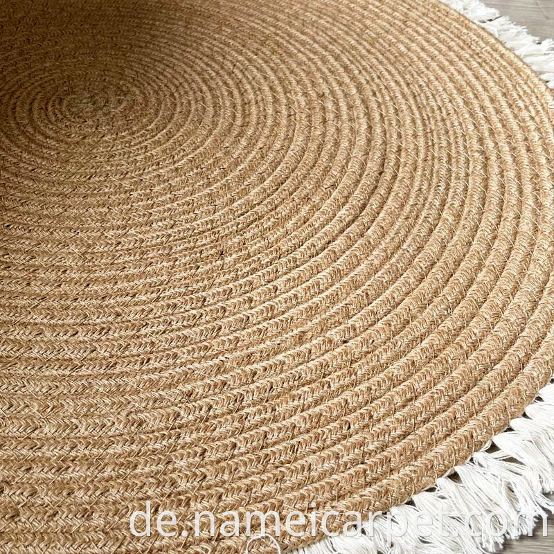 Living Room Jute Hemp Braided Woven Carpet Area Rugs Floor Mats